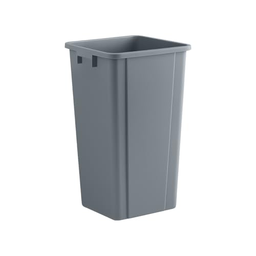 Gray, 25 Gallon Square Commercial Trash Can, Heavy-Duty Garbage Can, Industrial Trash Bin for Restaurants/Commercial Facilities/Warehouses - color: Gray, size: 25 Gallon