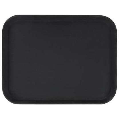 TrueCraftware- 14” x 18” Rectangular Rubber Lined Non-Slip Tray Plastic Black Color Set of 2- Restaurant Serving Tray Rubber Lined Tray Coffee Appetizer Breakfast for Kitchen Café and Restaurants