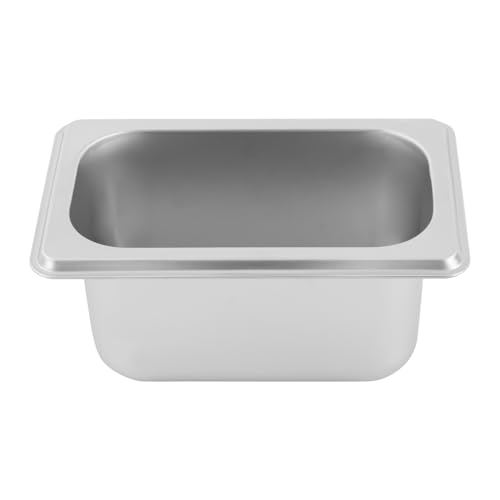 6 Pack Stainless Steel Hotel Pans with Lids, 1/9 Size or 1/4 Size Commercial Metal Food Catering Trays for Steam Table, Buffet Serving, Food Storage & Preparation (1/9 Size 2.7Qt) - size: 1/9 Size 2.7Qt