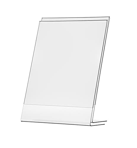 Marketing Holders 2 Pack 11" x 14" Table Tent Sign Holder Side Load Slant Back Clear Acrylic Printed Materials Advertising Drink Specials Display Restaurants Expos Trade Shows Hotel Lobbies - size: 11"w x 14"h