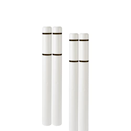 BollardGard 4" x 52" 4-Pack Bollard Cover - Innoplast (White Black Tape) - color: White Black Tape, size: 4-Pack