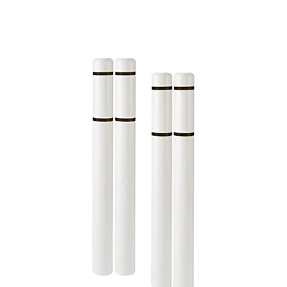 BollardGard 4" x 52" 4-Pack Bollard Cover - Innoplast (White Black Tape) - color: White Black Tape, size: 4-Pack