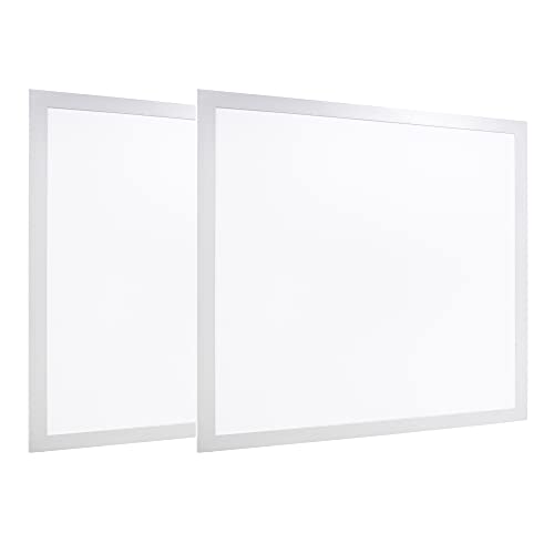 JONATHAN Y LED Flat Panel Flush Mount 2' x 2' 40W 5000K, White, Set of 2