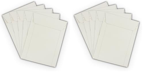 10 EcoSwift 12.75 x 15 Rigid Photo Mailers Keep Flats White Cardboard Self Seal Envelopes 12.75x15 (Pack of 2) - size: One Size (Pack of 2)