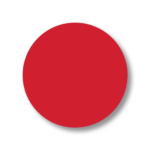 5S Location Marking Circle- (Various Sizes Available) Durable Circular Shaped Floor Marker by Graphical Warehouse- Vibrant Colors, Rounded Corners (25 Pack) (2", Red) - color: Red, size: 2"