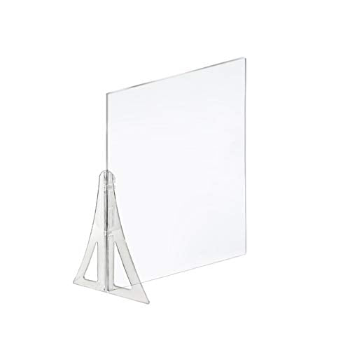 Azar Displays 179894-187 Protective Sneeze Guard for Counter and Desk - Portable Plexiglass Barrier- Plastic Shield Partition for Desk 2-Pack Clear 23.5 in x 31.5in - size: 23.5 in x 31.5in