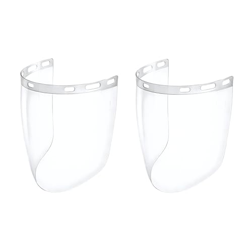 2 Pack Clear Tapered Face Shield Visors – 9" x 15.5" Wraparound Safety Shields – High Visibility Replacement Visors for Headgear – ANSI Z87.1 - color: Clear, 2 Pack Tapered