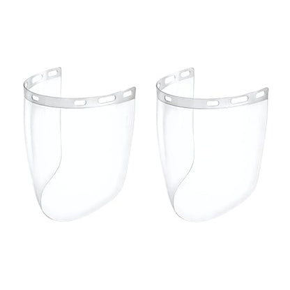 2 Pack Clear Tapered Face Shield Visors – 9" x 15.5" Wraparound Safety Shields – High Visibility Replacement Visors for Headgear – ANSI Z87.1 - color: Clear, 2 Pack Tapered