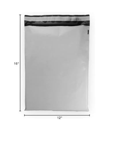 5 EcoSwift 12 x 16 White Large Poly Mailer Size #5 Self Sealing Envelopes Plastic Shipping Mailing Bags 12x16 1.7 mil