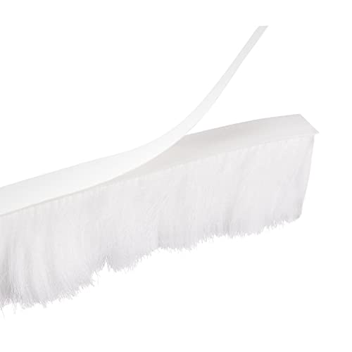 uxcell Weather Stripping Brush, 26ft L x 0.35" W x 0.9" H Self-Adhesive Seal Weatherstrip Sweep Brush White for Door Window - color: White, size: 26ft x 0.35" x 0.9"