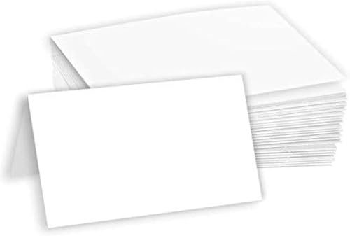 Hamilco White 80lb Cover Heavy 2.5x8 Tent Place Cards for Weddings (100PK) - size: Size 2 1/2" x 8" - White