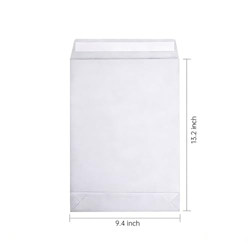 9.4" x 13.2" Expandable Envelopes Large White Envelopes - color: White, size: 25