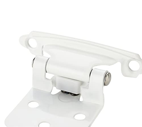 Ravinte White Cabinet Hinges, 1/2 Inch Overlay, 20 Pack (10 Pairs) - color: White