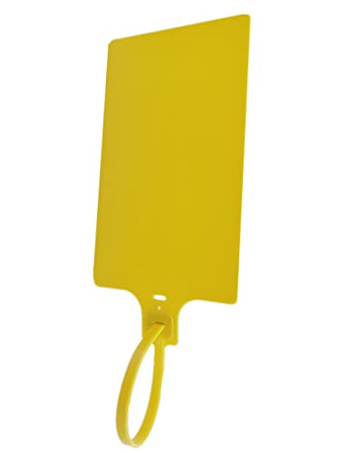 200pcs Blank Waterproof Plastic Tags Zip Ties Large Labeling 2.28"×3.94" - color: Yellow, size: 200pcs
