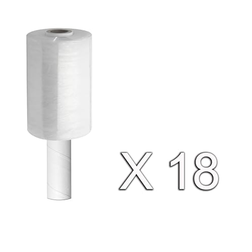 5" x 1000' Roll -80 Gauge Thick + Hybrid Technology with Dispenser,18 Pack Stretch Packing Wrap, Plastic Pallet Shrink Film, Clear (SF18003) (18 Pack) - size: 18 Pack