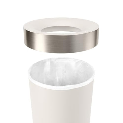 Umbra Vento Kitchen Trash Can, Open Top Bin, 16.5 Gallon, Sand/Nickel - color: Sand/Nickel