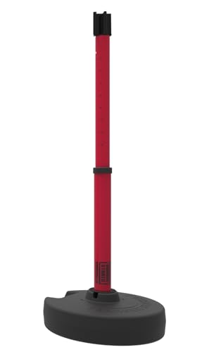 Banner Stakes PL4118 Plus Stanchion with 4-Slot Receiver Head, Red - color: Red