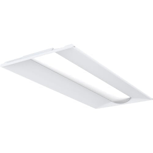 Lithonia Lighting 2x4 LED Troffer Light, Adjustable Lumens, 3-in-1 CCT - color: 4000-6000 Lumens, White, size: 2 Feet by 4 Feet