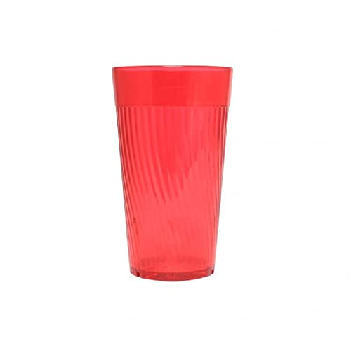 TrueCraftware- 14 oz. Belize Tumbler/Drinking Cups Red Polycarbonate Set of 12-Premium Iced Tea Glasses Stackable Reusable Drinking Glasses Dishwasher Safe Break-Resistant for Home Restaurants - color: Red, size: 14 oz