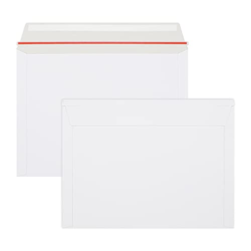 zmybcpack 50 Pack Rigid Mailers 9.5x12.5 inch, Self Seal Photo Document Mailers Stay Flat White Cardboard Shipping Envelopes Photography Mailers for Document, Photos, Papers, Files, CD - size: 50 Pack 9.5x12.5 inch