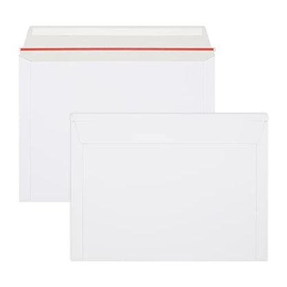 zmybcpack 50 Pack Rigid Mailers 9.5x12.5 inch, Self Seal Photo Document Mailers Stay Flat White Cardboard Shipping Envelopes Photography Mailers for Document, Photos, Papers, Files, CD - size: 50 Pack 9.5x12.5 inch