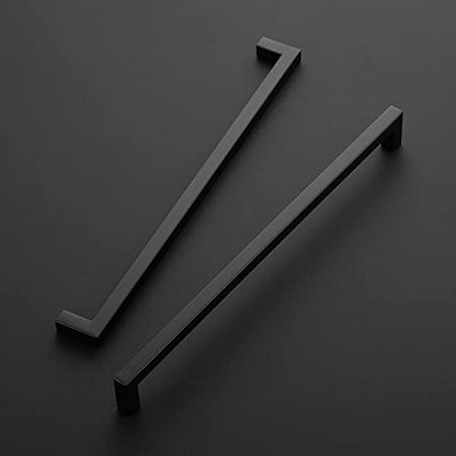 Ravinte Matte Black Cabinet Handles Square Pulls 12-3/5 Inch 10 Pack - size: 13 Inch (12-3/5 Inch Hole Center)