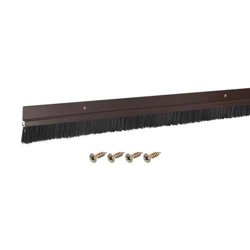 uxcell Door Brush Bottom Sweep H-Shape Aluminum Alloy Base with 0.8-inch PP Brush for Home, Industrial (35-inch L, Brown) - color: Brown, size: 35-inch x 0.8-inch