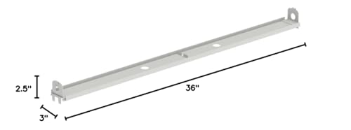 Lozier 3' W Gondola Heavy Duty Bottom Rail W08 Cool White - color: Cool White, size: 3' W
