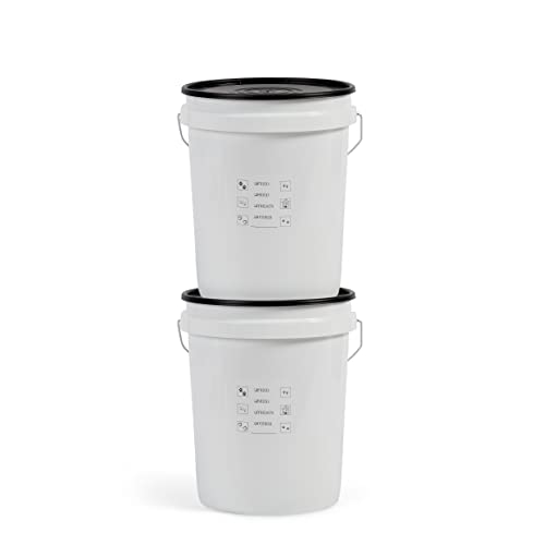 United Solutions 5 Gallon Airtight Pet Food Storage, 2 Pack, White/Black - size: (Pack of 2)