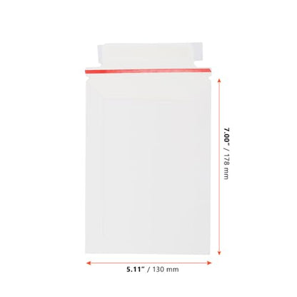 SINJEUN 200 Pack Rigid Mailers, 250 gsm Self Seal White Cardboard Envelopes, Stay Flat Envelopes for Files, Photos, Pictures, Papers