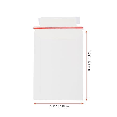 SINJEUN 200 Pack Rigid Mailers, 250 gsm Self Seal White Cardboard Envelopes, Stay Flat Envelopes for Files, Photos, Pictures, Papers