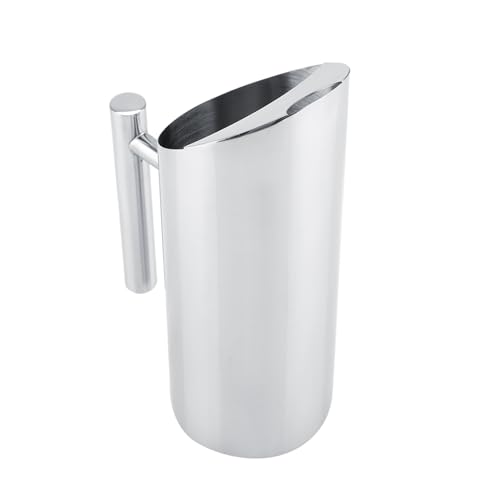 Eujgoov Stainless Steel Water Pitcher Silver Drink Carafe 1L 1.5L 2L with - size: 1L