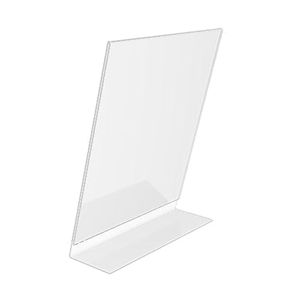 FixtureDisplays® 6PK 8.5 x 11 Clear Acrylic Sign Holder with Slant Back Design Portrait, Vertical Picture Frame 19780-8.5X11-6PK-NPF - size: 6 Pack