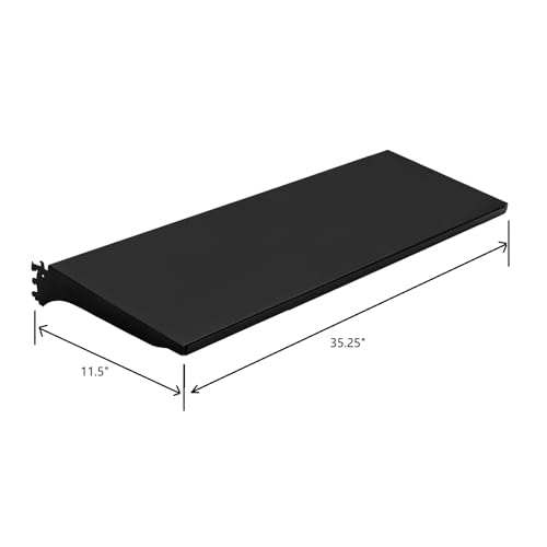 Eastern Tree 4 Packs Gondola Shelves 35 1/4”L x 11 1/2”W for Industrial Grade Black Pegboard Display Stand, 4 Shelves Fit to 3x6.5 Feet Gondola Units with 8 Supply Arms - size: 4 Packs 3 Feet Width