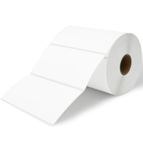 Essential 4"X2" Direct Thermal Barcode Labels, Shipping Labels, 750 Labels of Roll, Compatible with Zebra Printers (1 Roll-750 Labels)