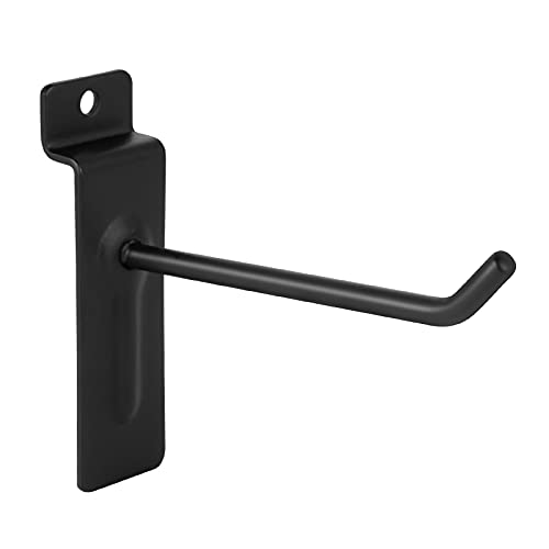 Polmart 4" Heavy Duty Slatwall Panel Hooks, Black (48-Pack, 4-inch) - size: 4 Inch