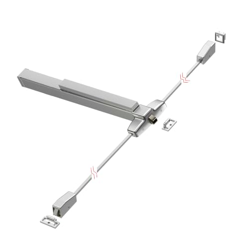 Surface Vertical Rod Commercial Emergency Panic Exit Device Door Push Bar Door Lock, Ansi Grade 1 and UL CUL 3H fit fire Rated Door - color: X9 Vertical SS