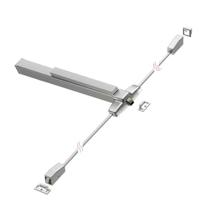 Surface Vertical Rod Commercial Emergency Panic Exit Device Door Push Bar Door Lock, Ansi Grade 1 and UL CUL 3H fit fire Rated Door - color: X9 Vertical SS