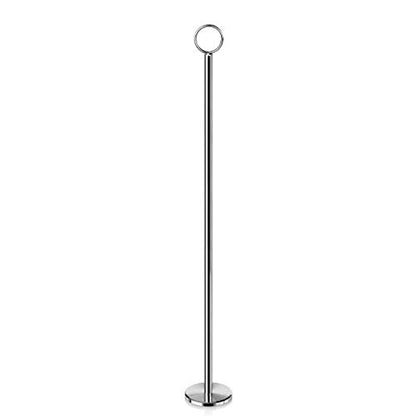 New Star Foodservice Ring-Clip Table Number Holder / Place Card Stand, 18 Inch, Silver, Set of 12