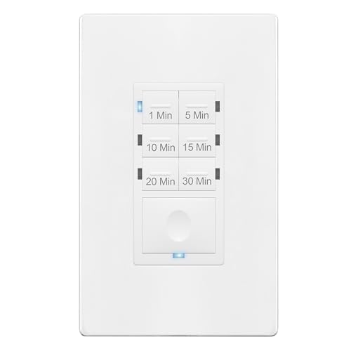 ENERLITES Countdown Timer Switch for Bathroom Fans and Lights, 1-30 Min, Neutral Wire Required, UL Listed, White - color: White, size: 30 Min