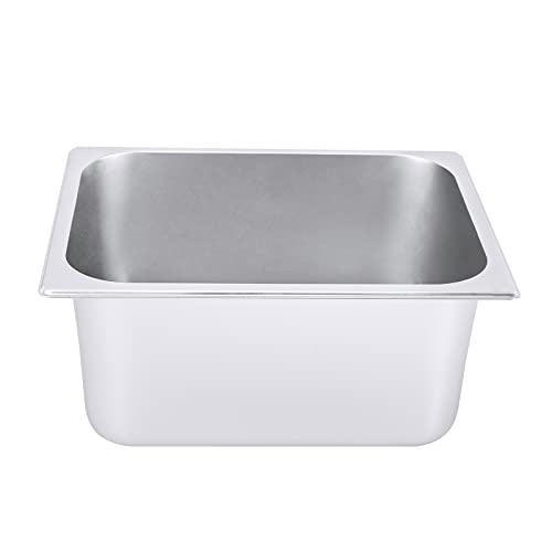 4 Pack Stainless Steel Hotel Pans, Half Size 6" Deep Commercial Food Pans With Lid Catering Food Storage Metal Pan Chafing Dishes Dinner Buffet Server for Food Prep Restaurant (12.8" x 10.4" x 6") - size: 12.8" x 10.4" x 6"