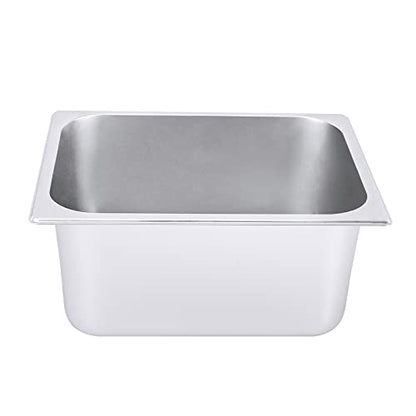4 Pack Stainless Steel Hotel Pans, Half Size 6" Deep Commercial Food Pans With Lid Catering Food Storage Metal Pan Chafing Dishes Dinner Buffet Server for Food Prep Restaurant (12.8" x 10.4" x 6") - size: 12.8" x 10.4" x 6"