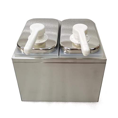 Sauce Dispenser Pump, Stainless Sauce Station Condiment Pump Station Ketchup Dressing BBQ Sauce Pumps Dispenser for Buffet, Restaurant, Cake Room, Coffee Shop Equipment (2 Head) - size: 2 Head
