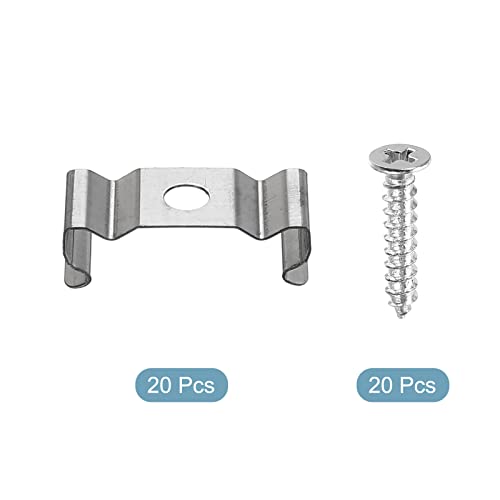MECCANIXITY T5 Clips Bracket Hanger Fluorescent Tube Light Fixture Holder Clamps with Screws for LED Bulbs Ceiling Lamp, Pack of 20 - size: T5