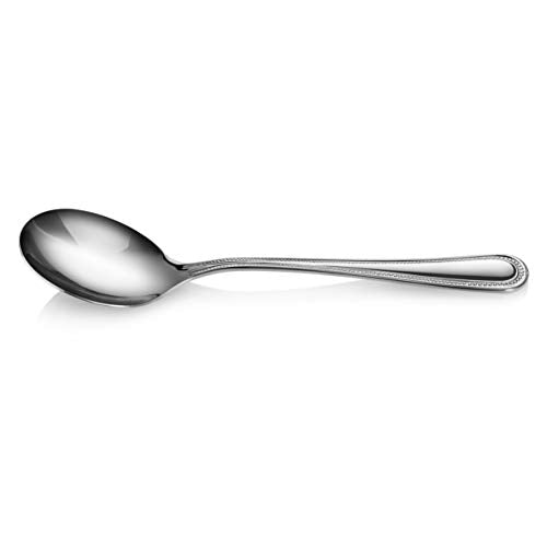 New Star Foodservice Bead Pattern 18/0 Stainless Steel Bouillon Spoon, 6.3-Inch, Set of 12, Commercial Grade (Pack of 3) - size: Bouillon Spoon (6.3-Inch) (Pack of 3)