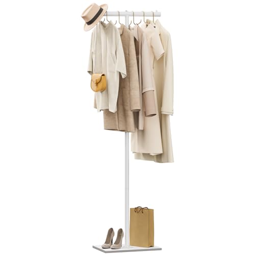 OUTBROS Freestanding Coat Rack, 68.9" High Small Clothes Rack, White - color: White