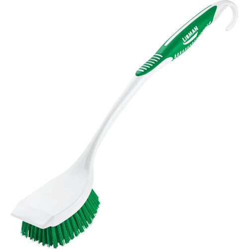 Libman Long Handle Scrub Brush - Item Model Number: 00010 - Ergonomic Rubber Grip Won't Slip When Wet.
