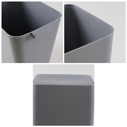 Zopnny Pack of 3 Rectangular Office Wastebasket Trash Can, 4.5 Gallon, Grey - color: Grey