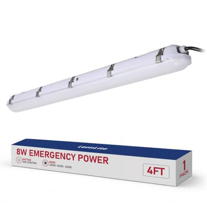 LEONLITE 3CCT 4FT LED Vapor Tight Light, 90-Min Emergency Battery Backup
