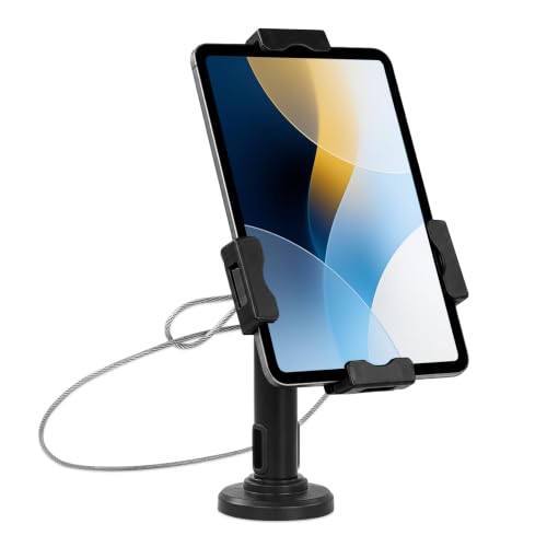 Mount-It! Universal Tablet Stand, Cable Lock & Wall Mount, 7.9-11in, Black - size: Counter - Bolt-on Base
